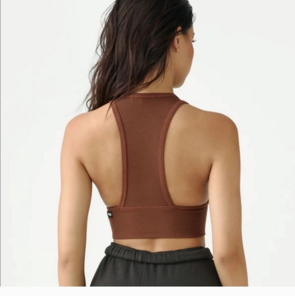 Joah Brown Tank Crop Longline OXBLOOD S/M - Picture 2 of 8